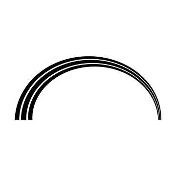 Three nested black arch forming a clean semicircular black rainbow Stock Illustration