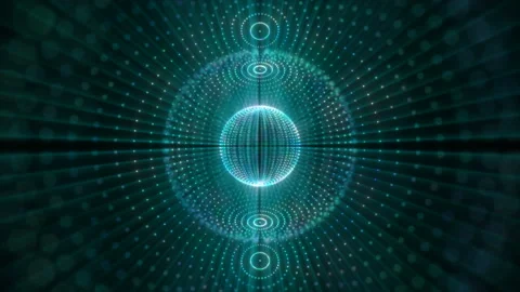 Three networked green spheres rotate on a black background. Stock Footage 121691470