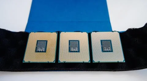 Three new powerful CPU Intel Xeon workstation processor Foto stock