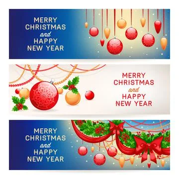Three New Year banners Stock Illustration