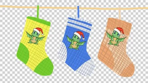 Three New Year's socks Stock Illustration