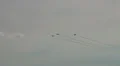 three Northrop F-5E Tiger II Patrouille Suisse turning HD Footage