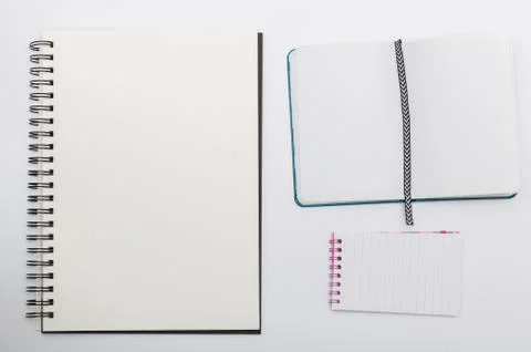Three notepad types on white Stock Photos