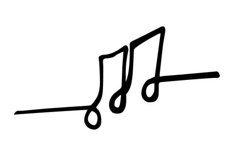 Three notes simple vector drawn line art Illustrazione stock