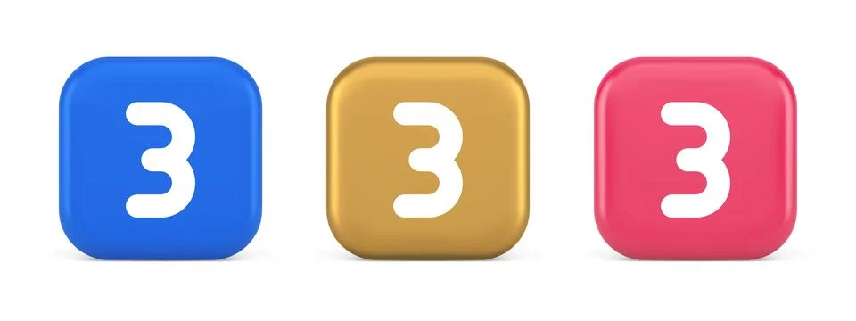 Three number button internet communication texting message character 3d reali Stock Illustration