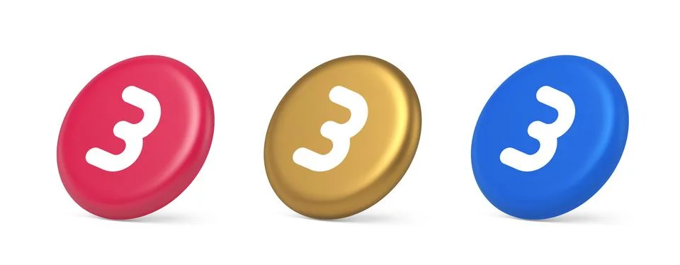 Three number button internet communication texting message character 3d rea.. Stock Illustration