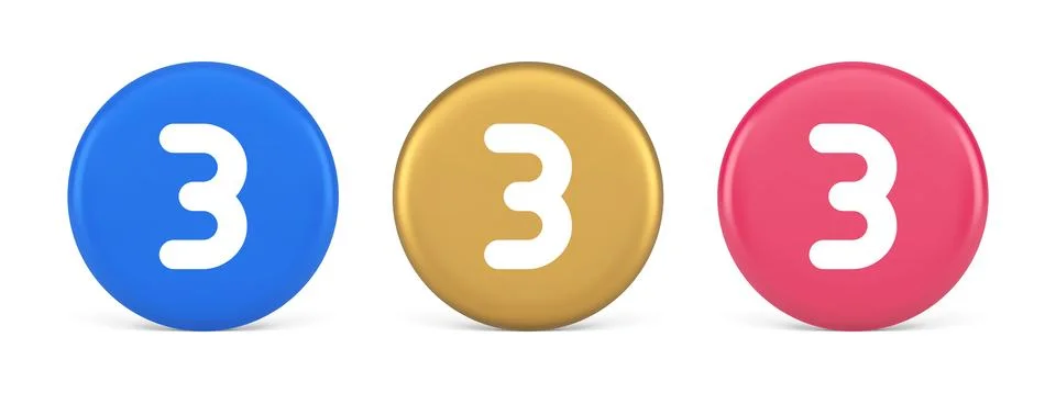 Three number button internet communication texting message character 3d rea.. Stock Illustration