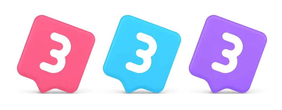 Three number button internet communication texting message character 3d rea.. Stock Illustration
