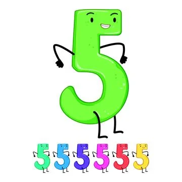 Three number character cartoon vector graphic Stock Illustration