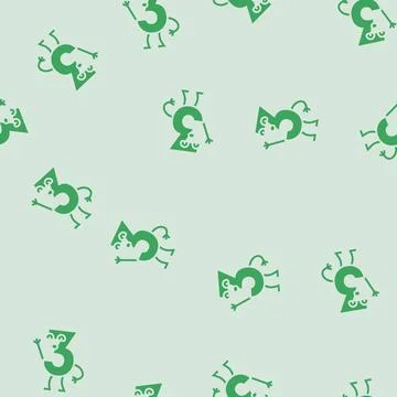Three number character glyph seamless pattern Illustrazione stock
