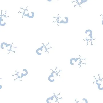 Three number character glyph vector seamless pattern Stock Illustration