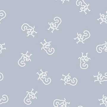 Three number character line vector seamless pattern Stock Illustration