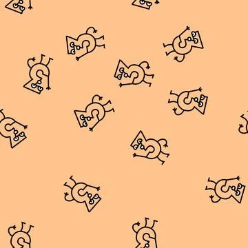 Three number character vector seamless pattern Stockillustratie