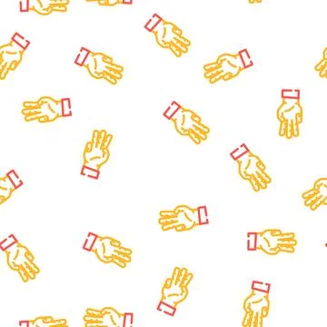 Three number hand gesture vector seamless pattern Stock Illustration