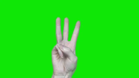 Three Number three finger sign. Stock Footage 146770667