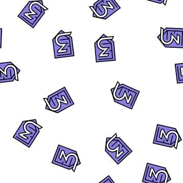 Three number vector seamless pattern Illustrazione stock