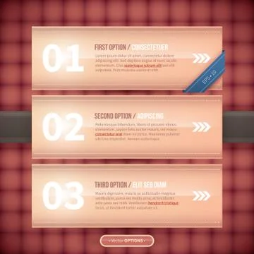 Three numbered options. EPS10. Stock Illustration