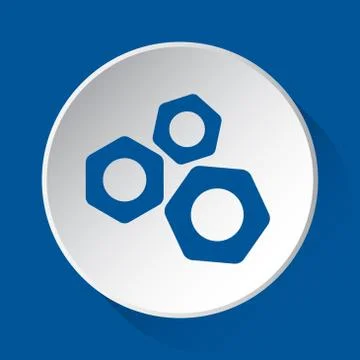 Three nuts - simple blue icon on white button Stock Illustration