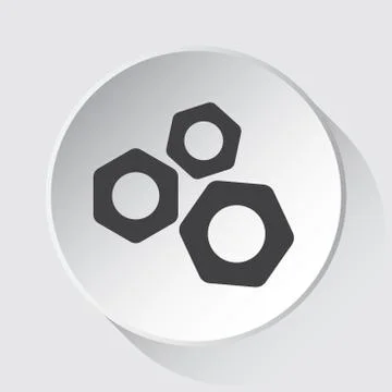 Three nuts - simple gray icon on white button Stock Illustration