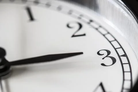 Three o'clock on clock face Stock Photos