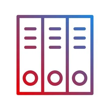 Three office binders with gradient color vector design Stock Illustration