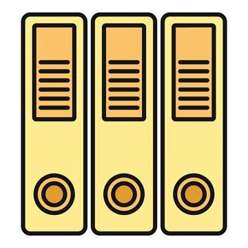 Three office binders organizing paperwork and documents Stock Illustration