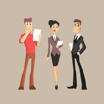 Three Office Workers Stockillustratie