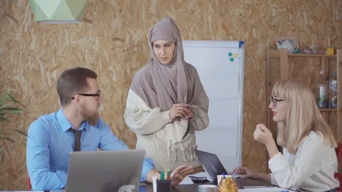 Three office workers in the office. Stock Footage 107739315
