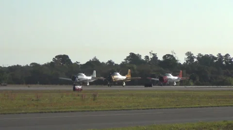 Three old airplanes Stock Footage 36391609