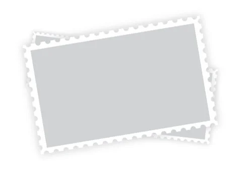 Three old blank postage paper stamp frames Stockillustratie