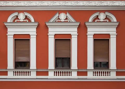 Three old fashioned windows Stock Photos