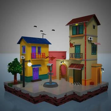 Three old house Stock Illustration