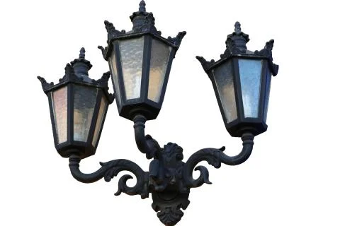 Three old latern on a white background. Stock Photos