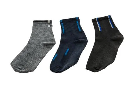Three old sock isolated on white Stock Photos