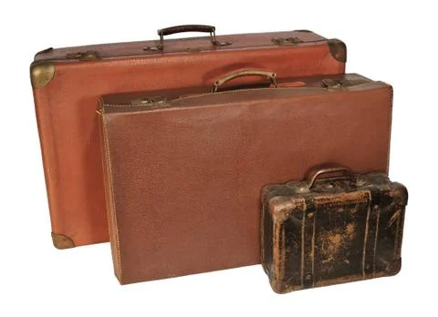 Three old suitcase Stock Photos