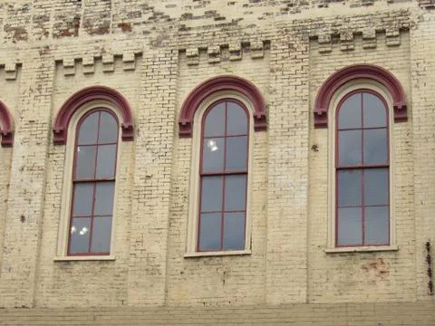 Three old windows Stock Photos