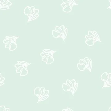 Three olives line vector seamless pattern Stock Illustration