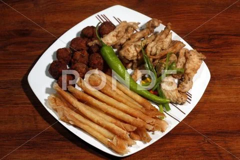 Three in one dish Stock Photos
