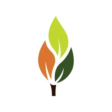 Three in one leaf logo Stock Illustration