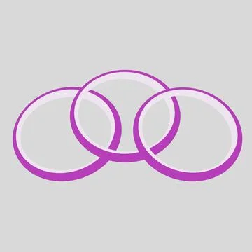 Three onion rings crossed design illustration useful for food related desig.. Stock Illustration