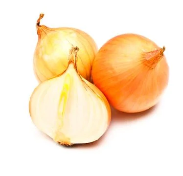 Three onions Stock Photos