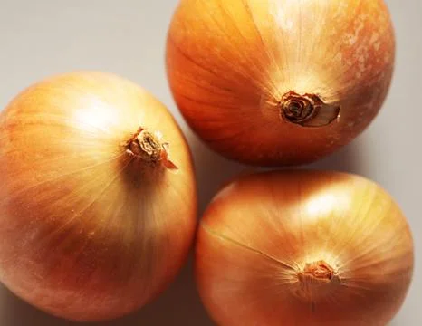 Three onions Stock Photos