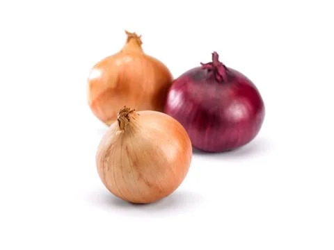Three onions Stock Photos