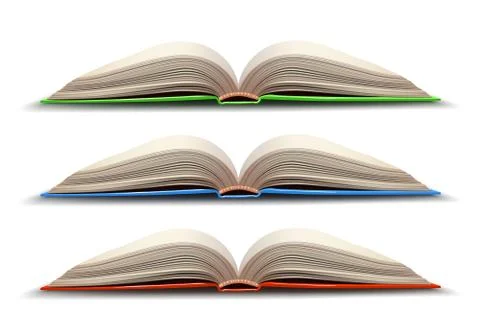 Three opened book Stock Illustration