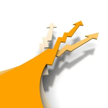 Three orange arrows Stock Illustration