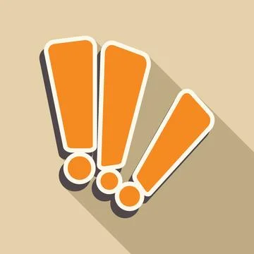 Three orange exclamation marks showing importance and alerting about big news Stock Illustration