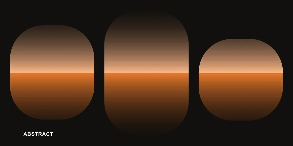 Three orange gradient rounded shapes on black background イラスト素材