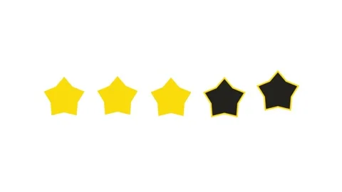 Three out of five star rating on white background Stock Footage 308246323