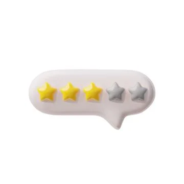 Three out of five-star rating 3D icon vector illustration Illustrazione stock