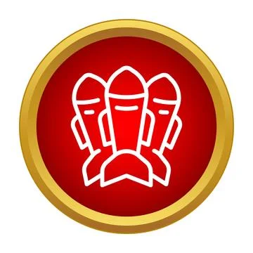 Three outline bombs or missiles military attack icon Illustrazione stock